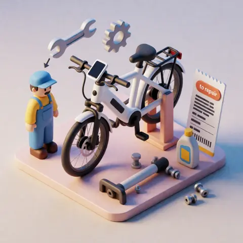Vélo en réparation à l'atelier